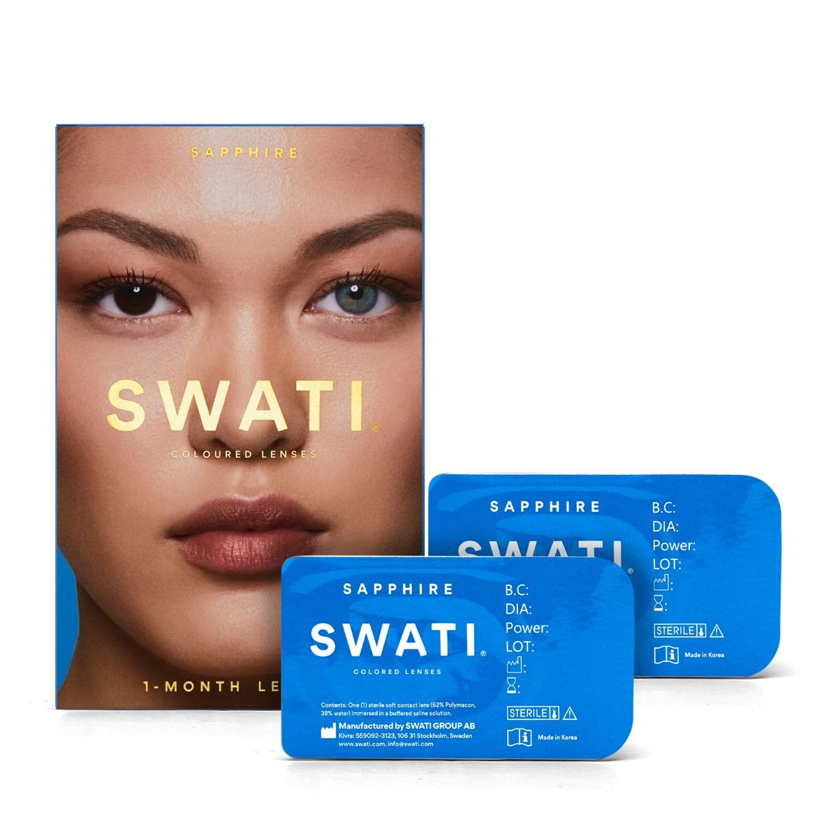 Swati Cosmetics Sapphire – 1 månad 1 par