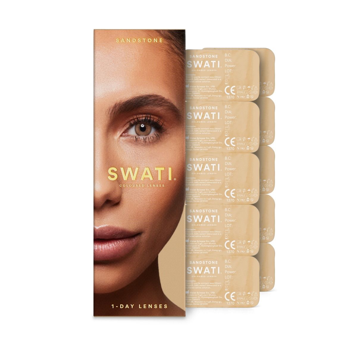 Swati Cosmetics Sandstone 1-dagslinser 5 par