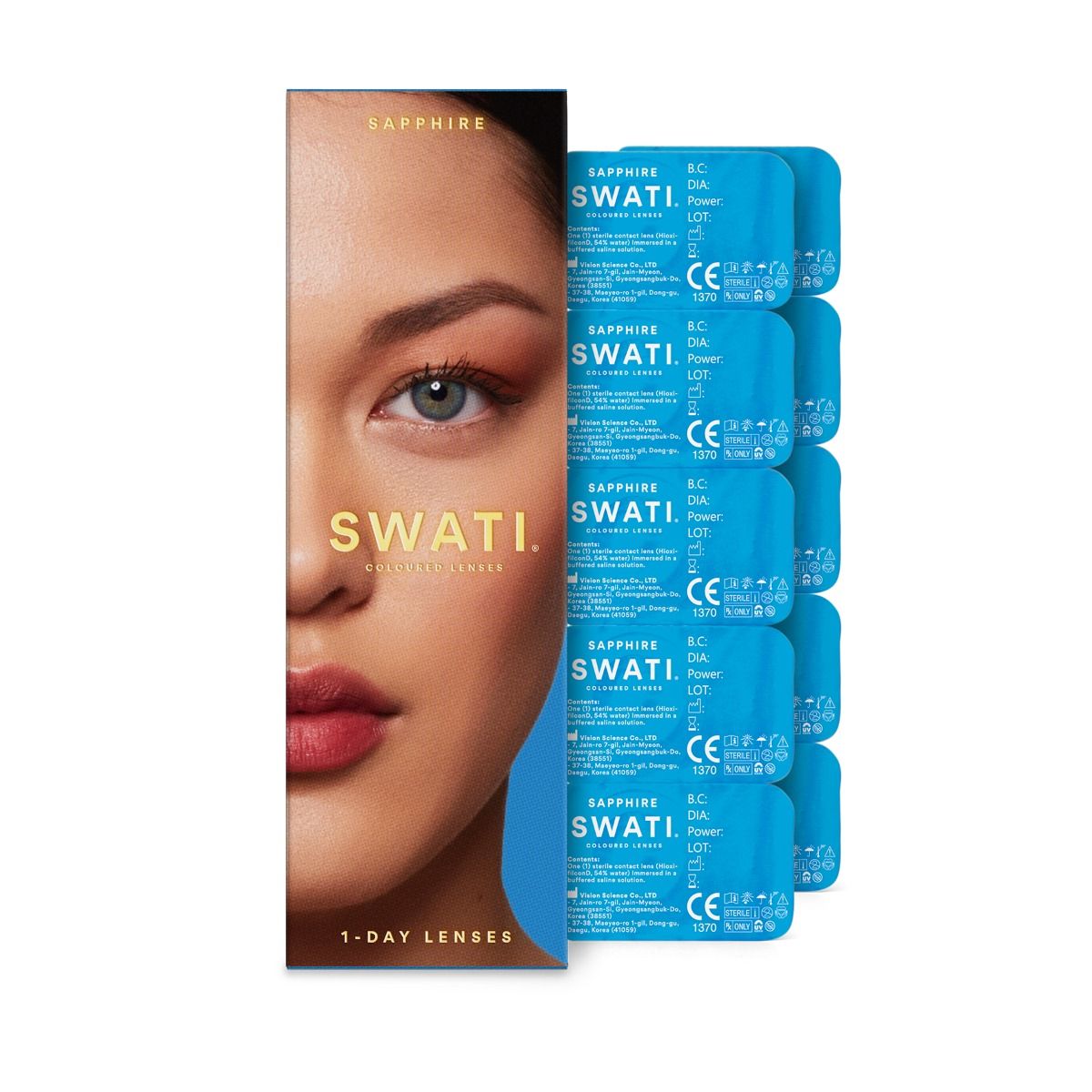 Swati Cosmetics Sapphire 1-dagslinser 5 par