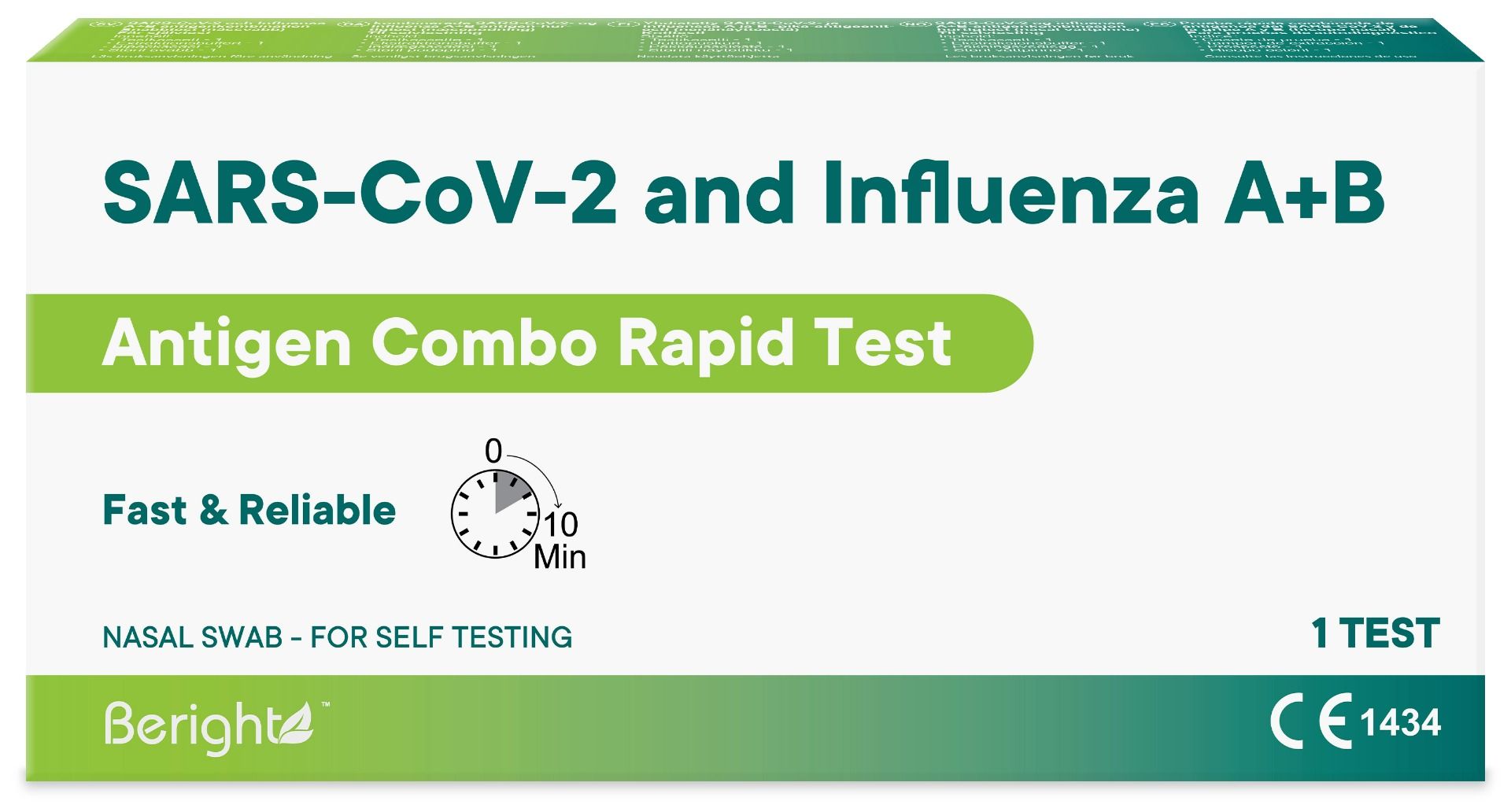 Beright 2-i-1 Influensa A/B + Covidtest 1 styck