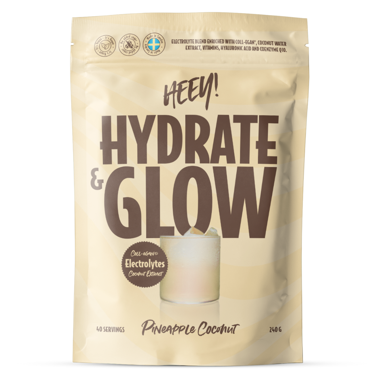 Heey! Hydrate & Glow Elektrolyter + Coll-egan Ananas Kokos