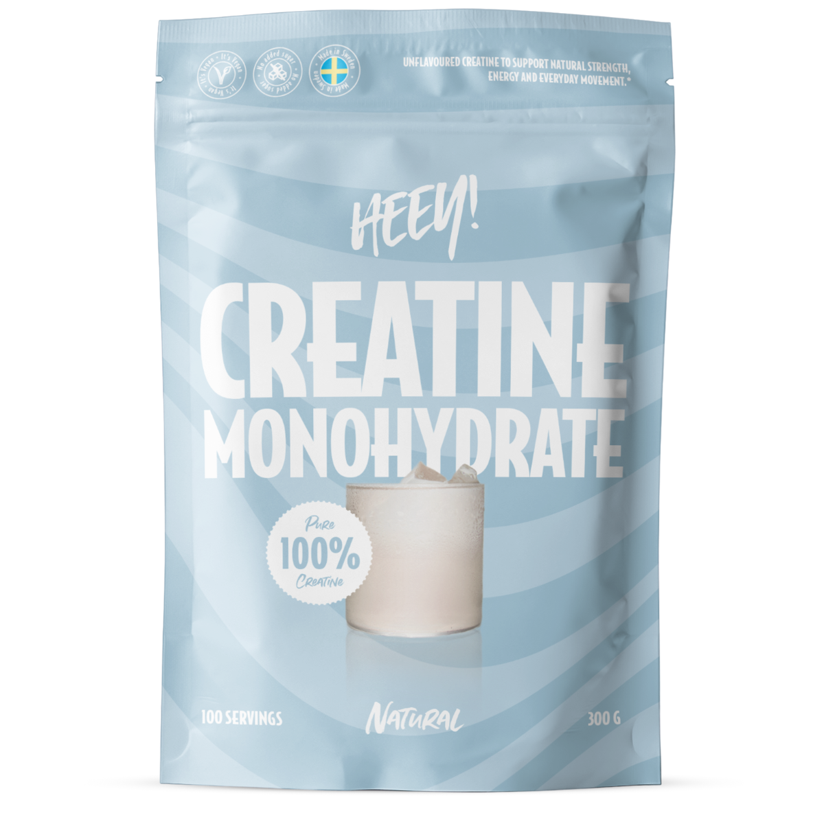 Heey! Creatine Monohydrate 100% Kreatin, Naturell 300 g
