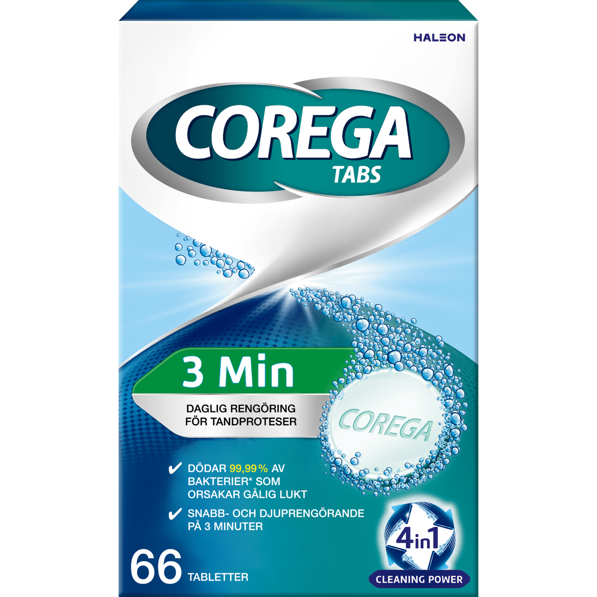 Corega 3 min protesrengöring tabletter 66 st | Skönhet och hälsa - Personlig vård - Munvård | Apoteka