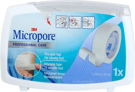 Micropore kirurgisk tejp vit 1,25 cm x 9,1 m 1 st