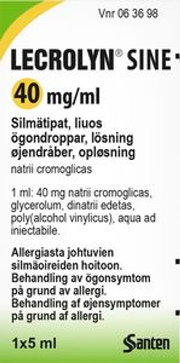 Lecrolyn sine, ögondroppar, lösning 40 mg/ml