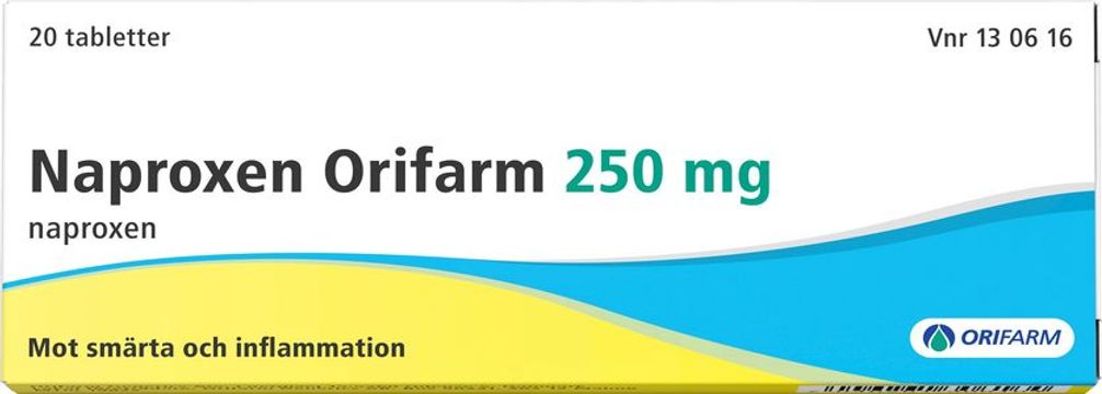 Naproxen Orifarm, tablett 250 mg