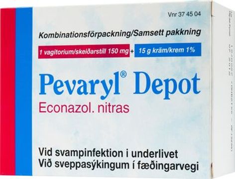 Pevaryl Depot, vagitorium och kräm 150 mg + 1 %