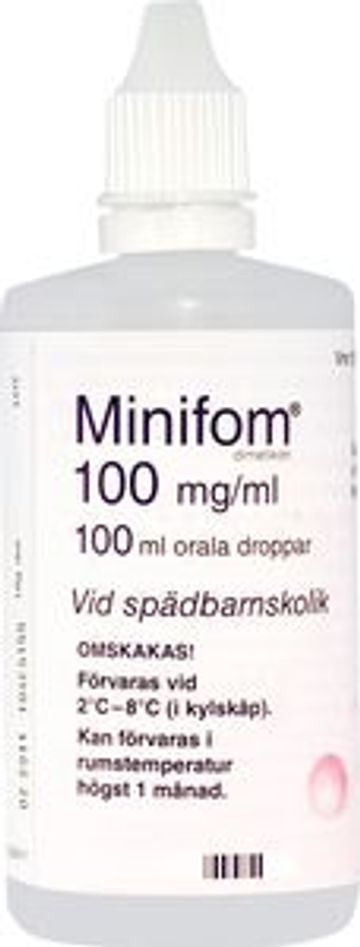 Minifom, orala droppar, emulsion 100 mg/ml