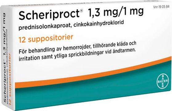 Scheriproct, suppositorium 1,3 mg/1 mg