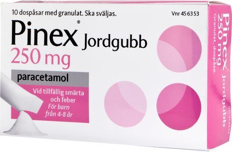 Pinex Jordgubb, granulat i dospåse 250 mg
