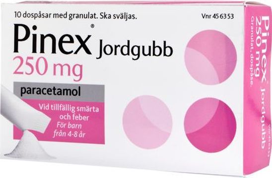 Pinex Jordgubb, granulat i dospåse 250 mg