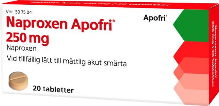 Naproxen Apofri, tablett 250 mg