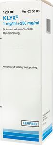 Klyx, rektallösning 1 mg/ml+250 mg/ml