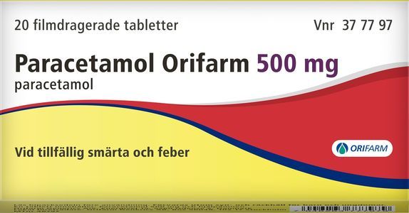 Paracetamol Orifarm, filmdragerad tablett 500 mg