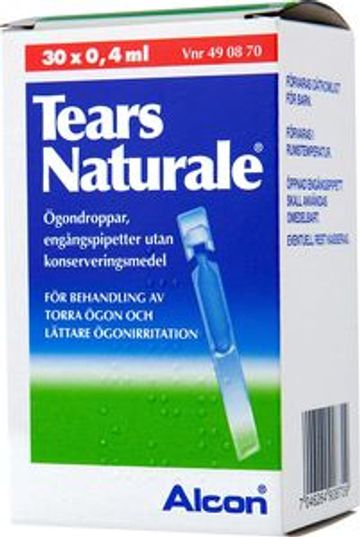 Tears Naturale, ögondr, lösn, endosbehållare 3 mg/ml + 1 mg/ml