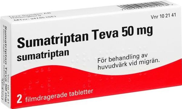 Sumatriptan Teva, Filmdragerad tablett 50 mg