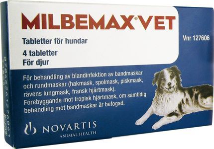 Milbemax vet., tablett 12,5 mg/125 mg
