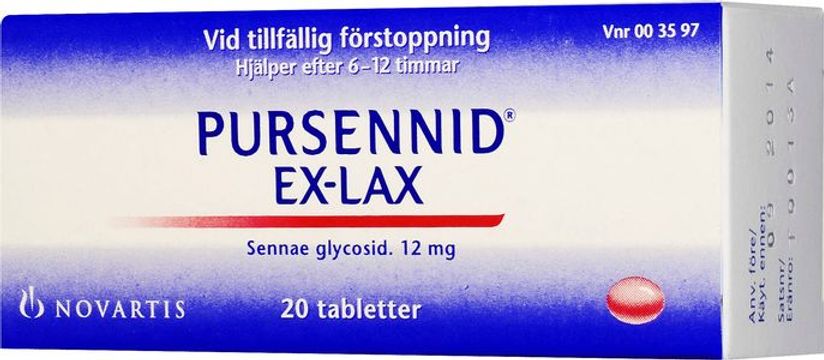 Pursennid Ex-Lax, dragerad tablett 12 mg