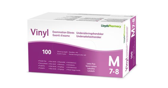 LloydsPharmacy undersökningshandskar Vinyl M 100 st