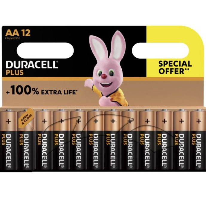 Duracell Plus AA alkaline 12 styck