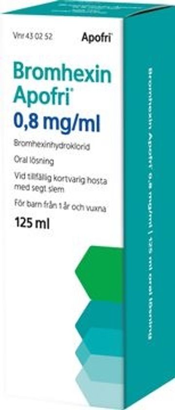 Bromhexin Apofri, oral lösning 0,8 mg/ml