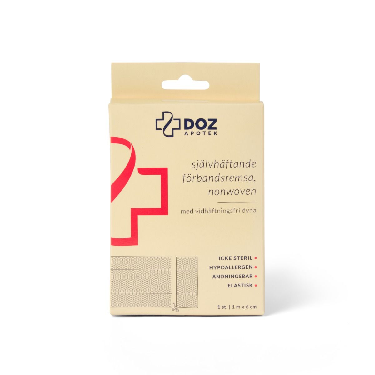 DOZ Apotek Självhäftande förbandsremsa, nonwoven, 1m x 6cm 1 st