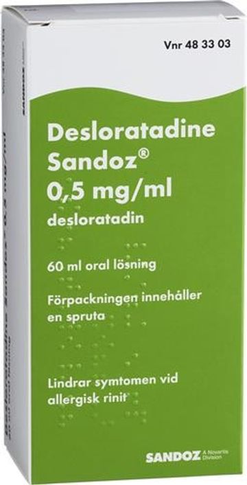 Desloratadin NET, oral lösning 0,5 mg/ml