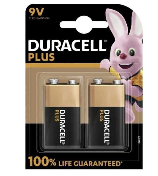 Duracell Plus 9V alkaline 2 styck