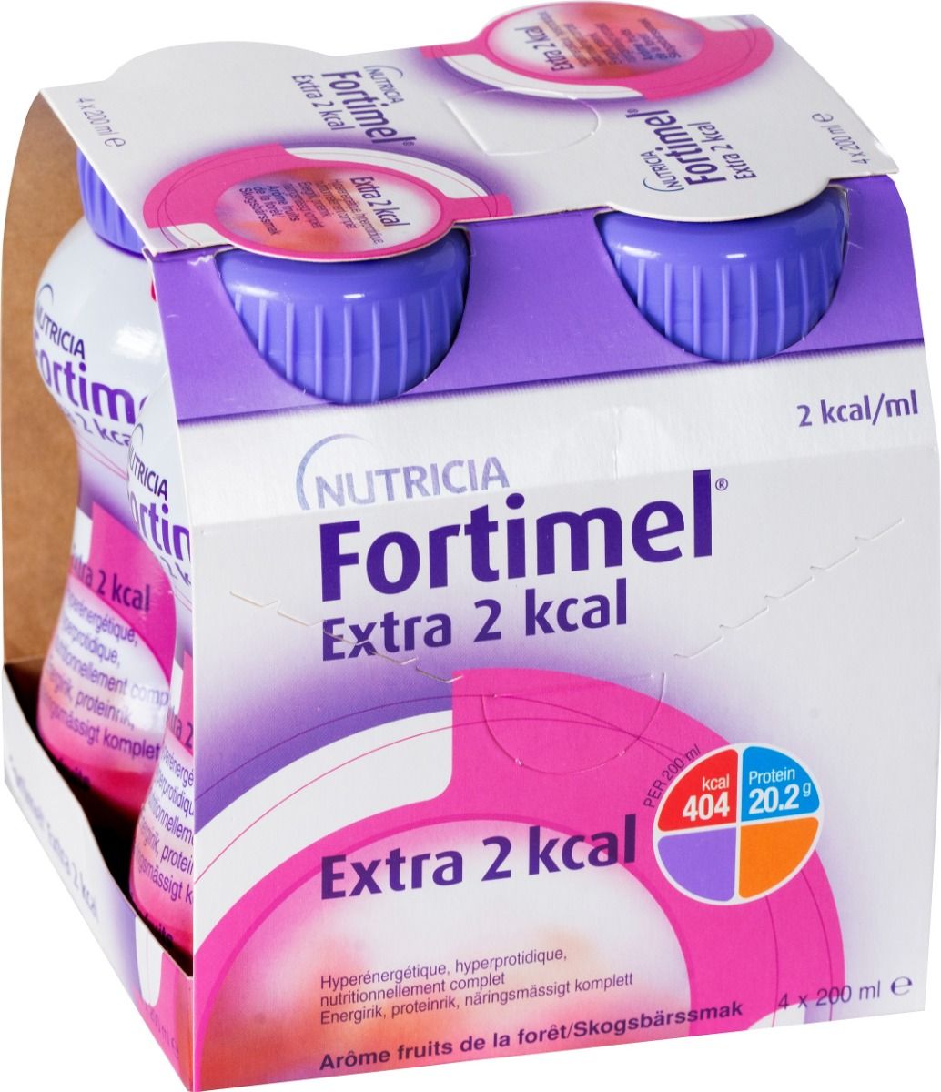 Fortimel Extra 2 kcal komplett kosttillägg skogsbär 4 x 200 milliliter