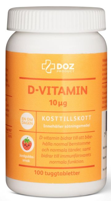 DOZ Product D-vitamin jordgubb 10 µg