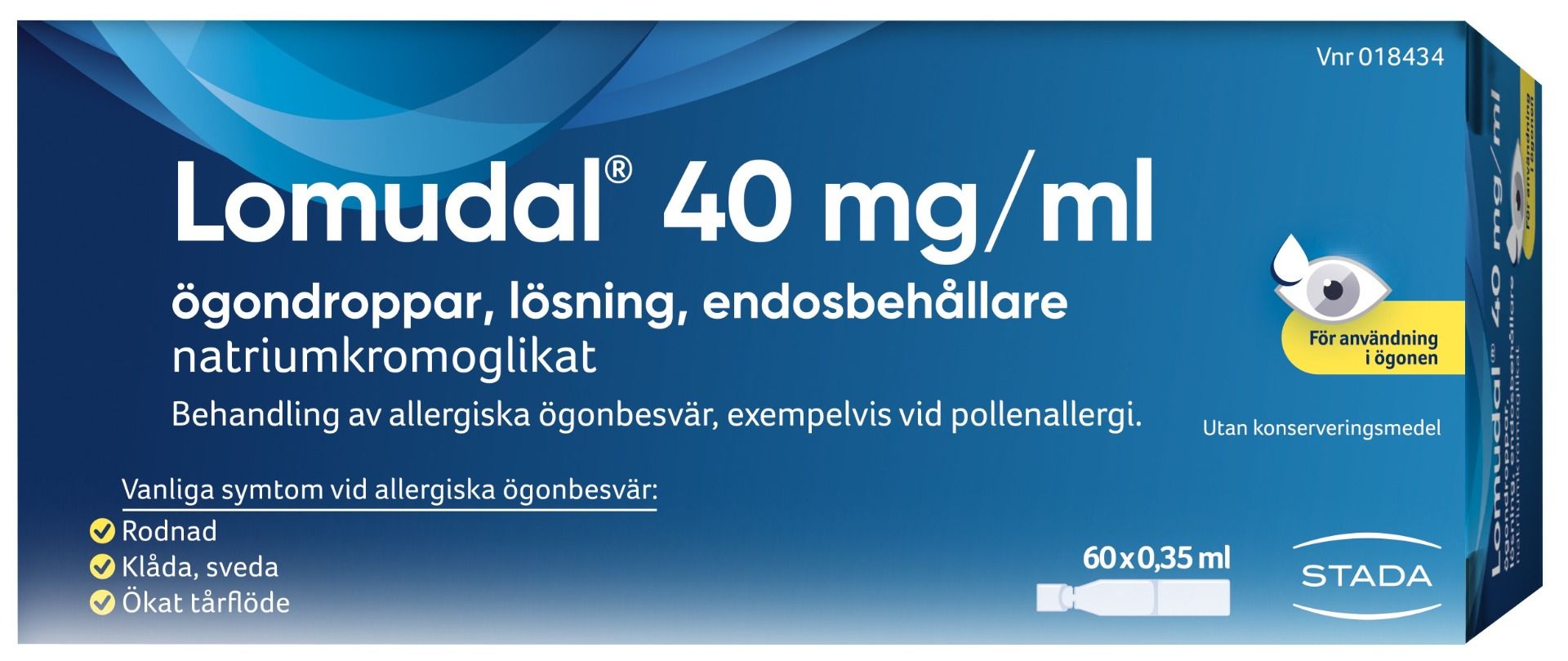 Lomudal, ögondr, lösn, endosbehållare 40 mg/ml