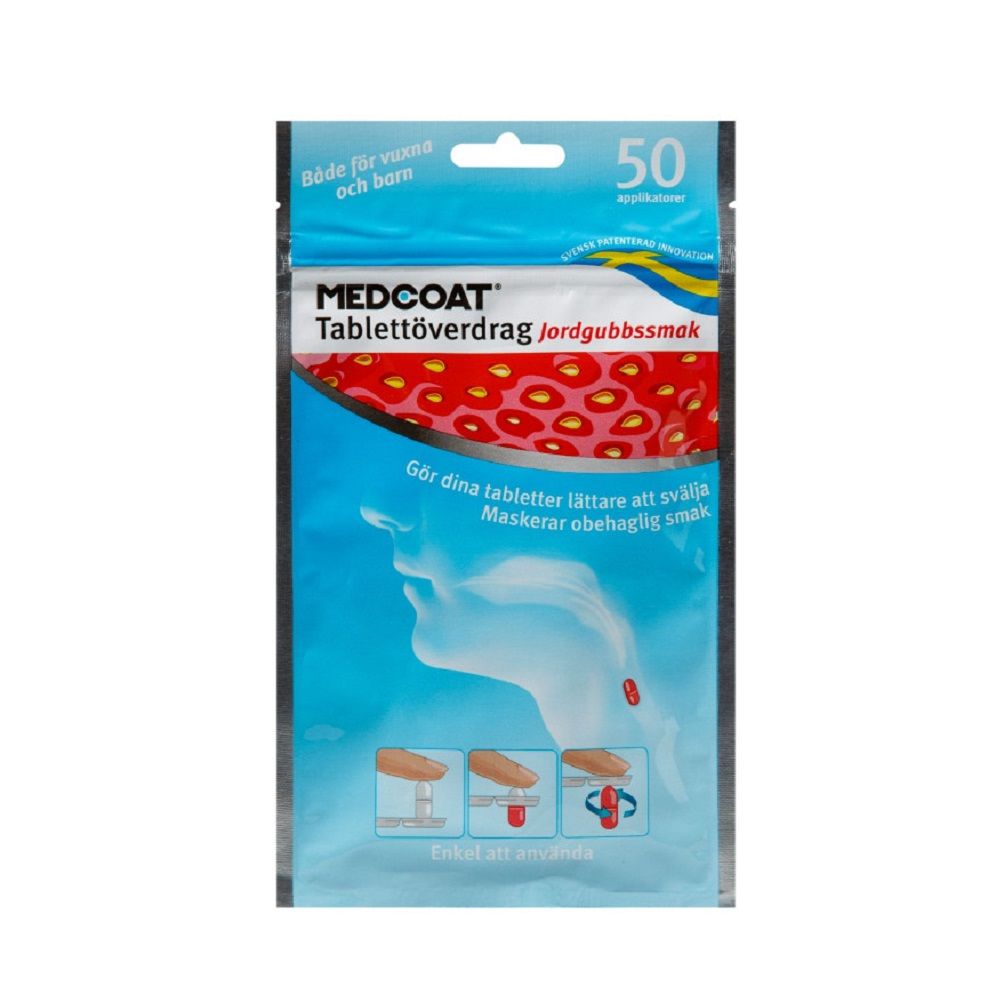 Medcoat, tablettöverdrag, jordgubbsmak 50 styck