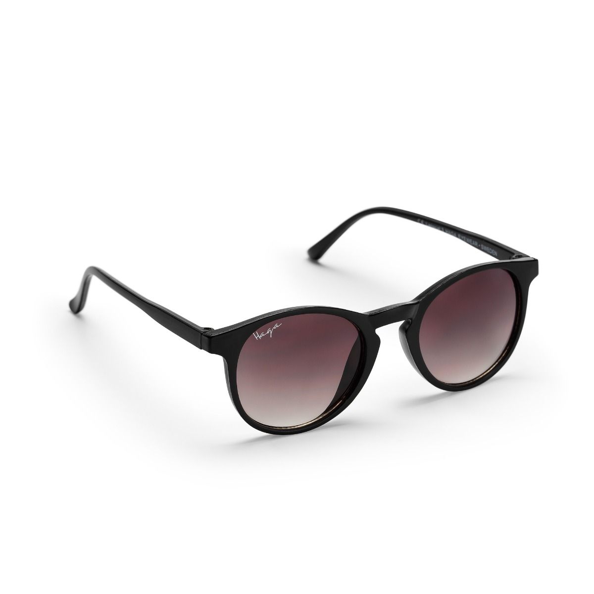 Haga Solglasögon Moon Matt Black - Purple Gradient lens