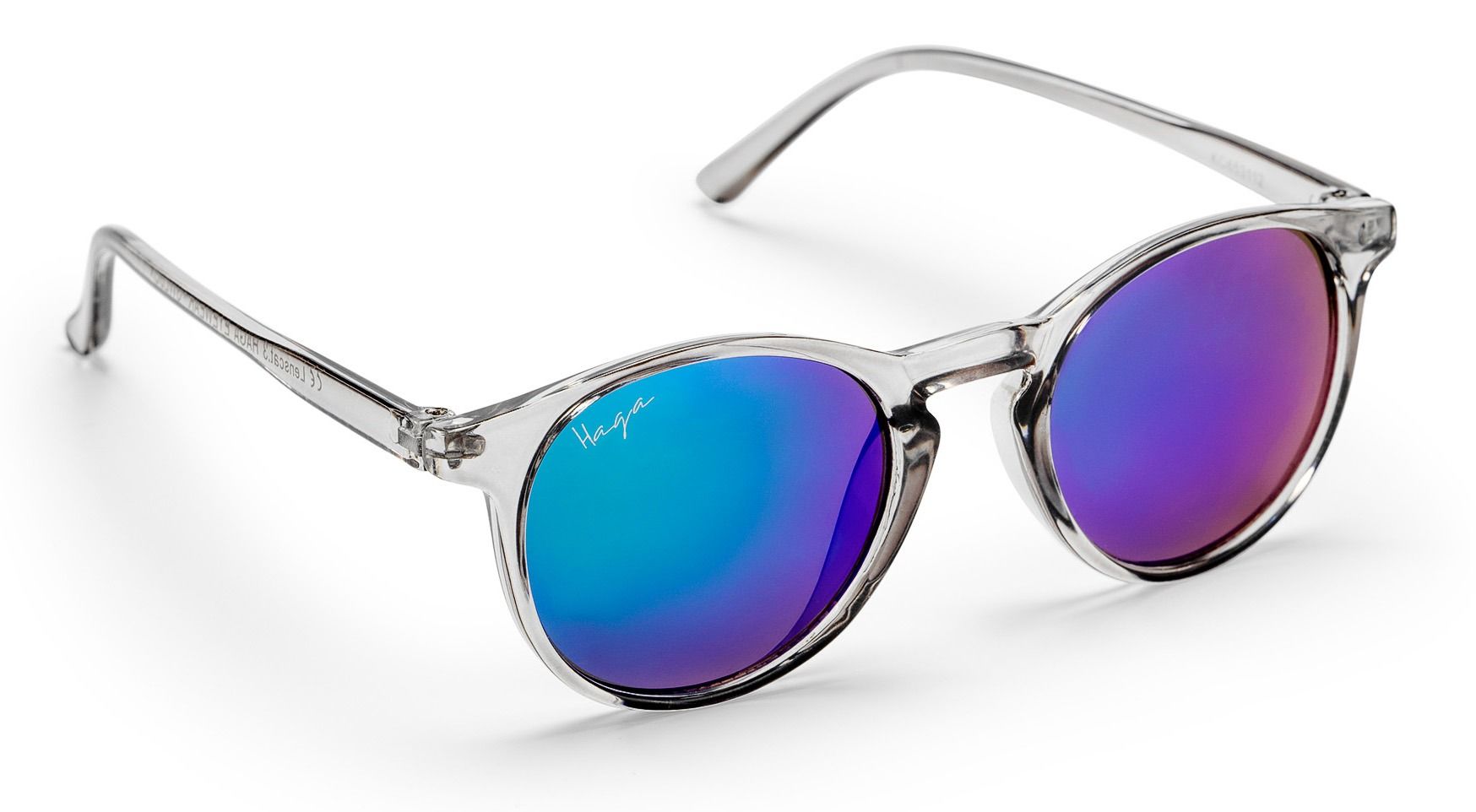 Haga Solglasögon Moon Transparent Grey - Blue Mirror lens