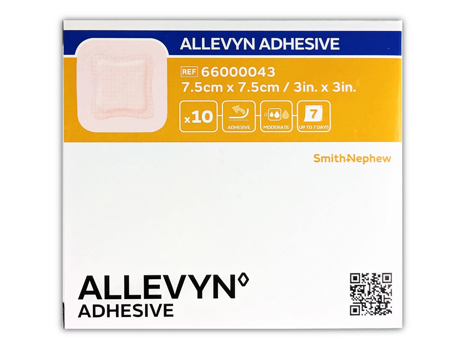 Allevyn Adhesive, vidhäftande skumförband, 7,5 x 7,5 cm