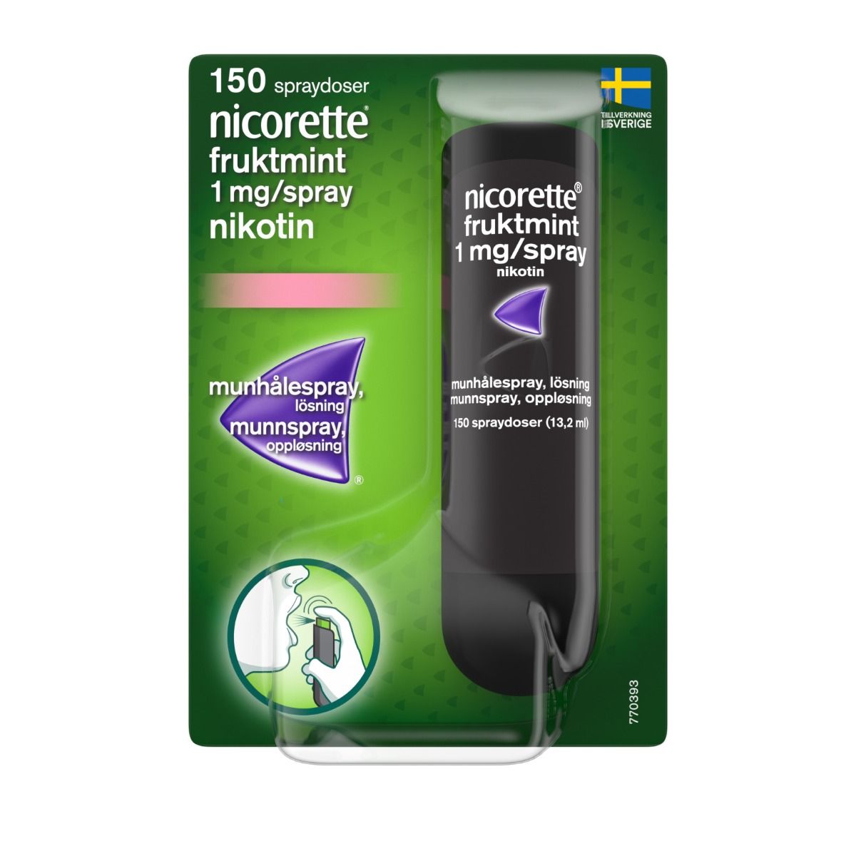Nicorette Fruktmint, munhålespray, lösning 1 mg/spray