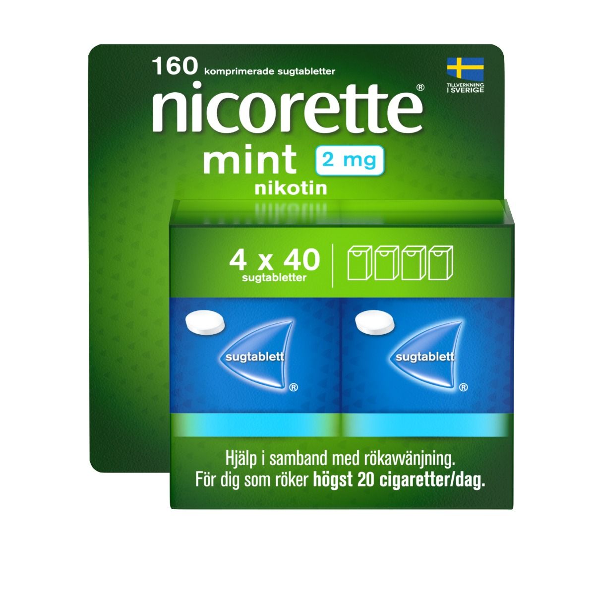 Nicorette&#x20;Mint,&#x20;komprimerad&#x20;sugtablett&#x20;2&#x20;mg