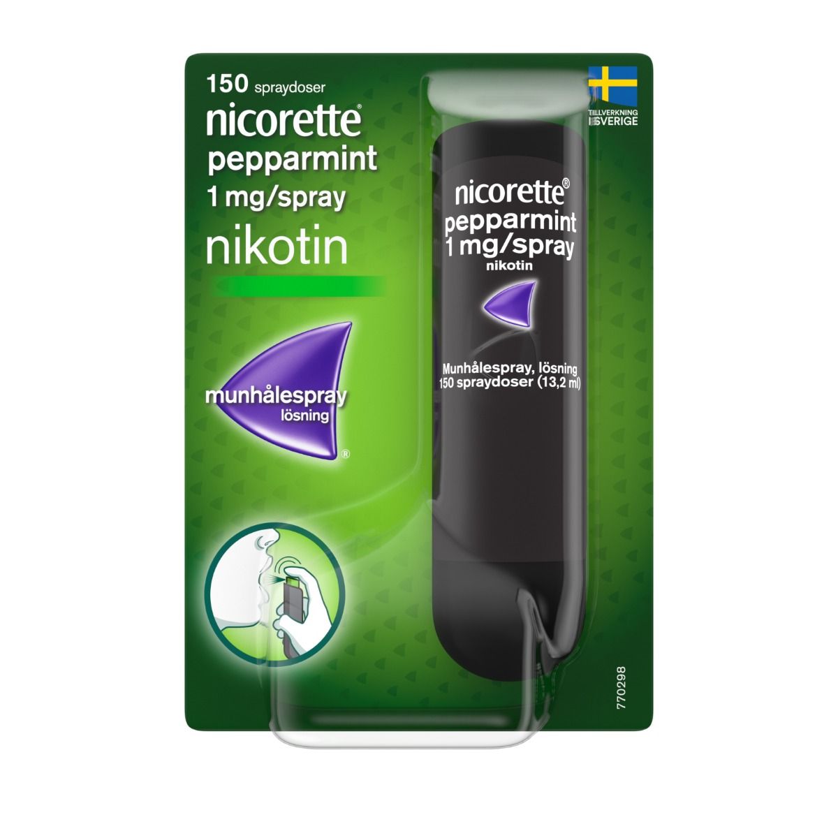 Nicorette Pepparmint, munhålespray, lösning 1 mg/spray