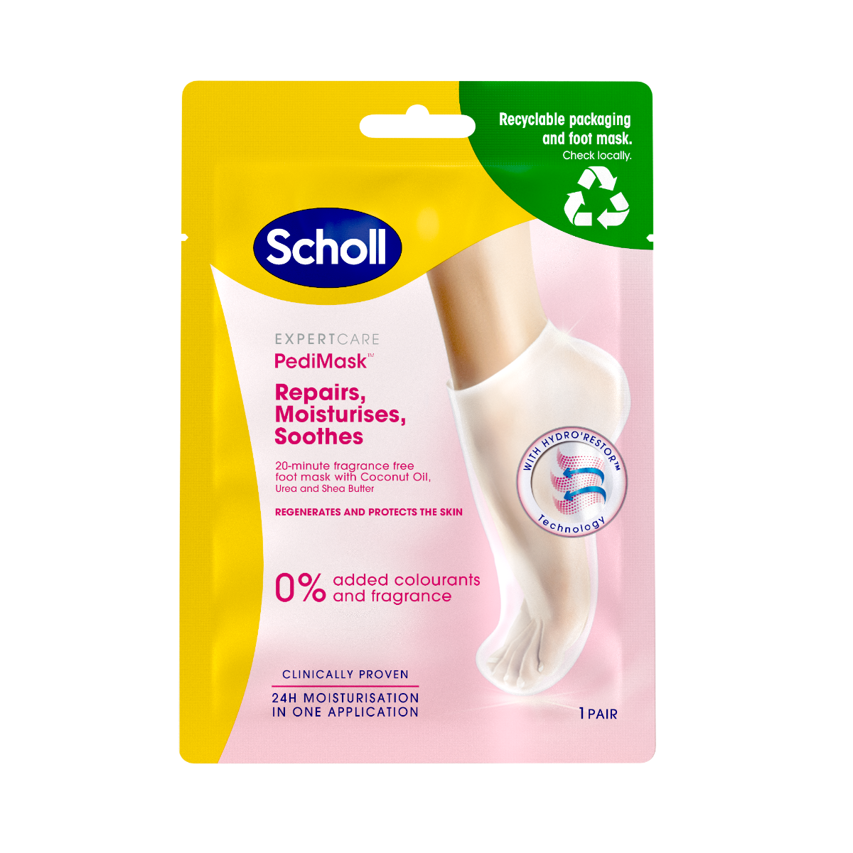 Scholl Expert Care mjukgörande fotmask oparfymerad 1 par