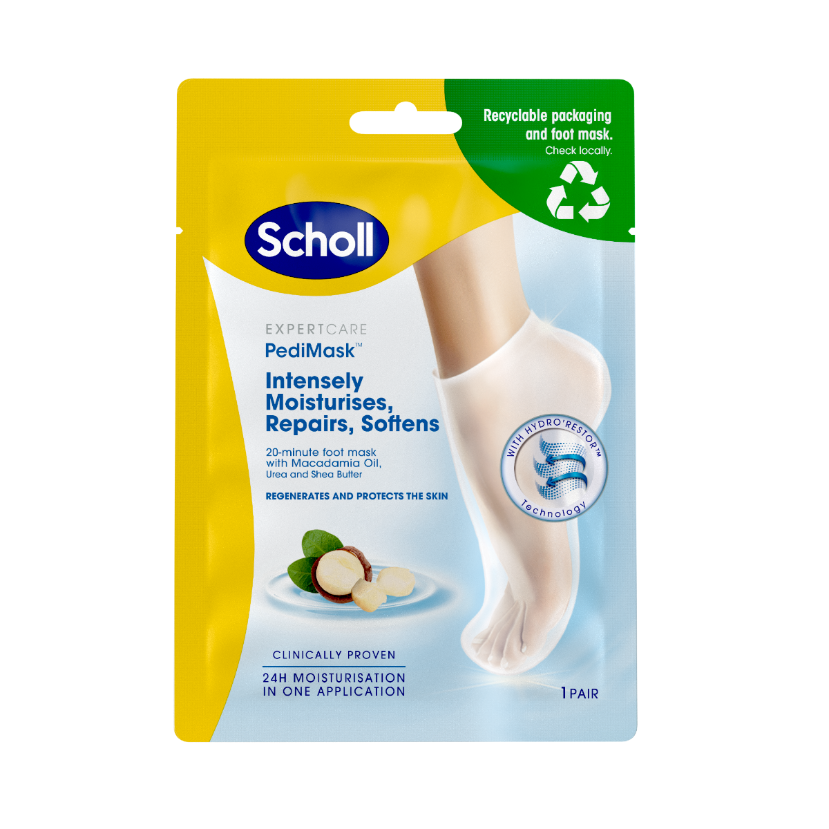 Scholl Expert Care mjukgörande fotmask 1 par