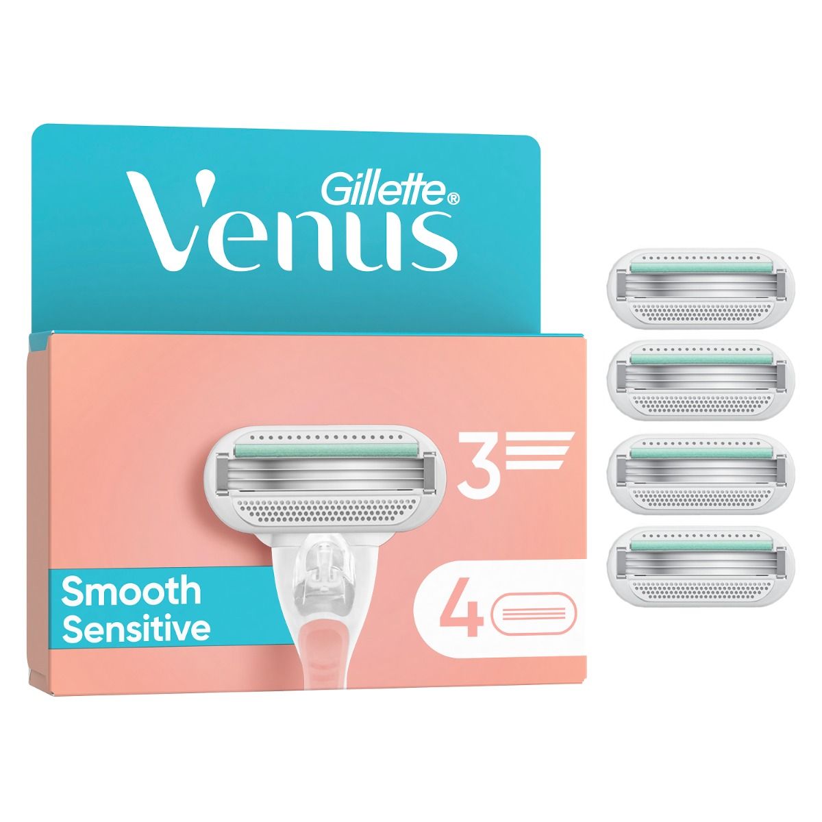 Venus Smooth Sensitiv Pink rakblad 4 st
