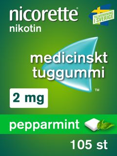 Nicorette Pepparmint, medicinskt tuggummi 2 mg McNeil Sweden AB