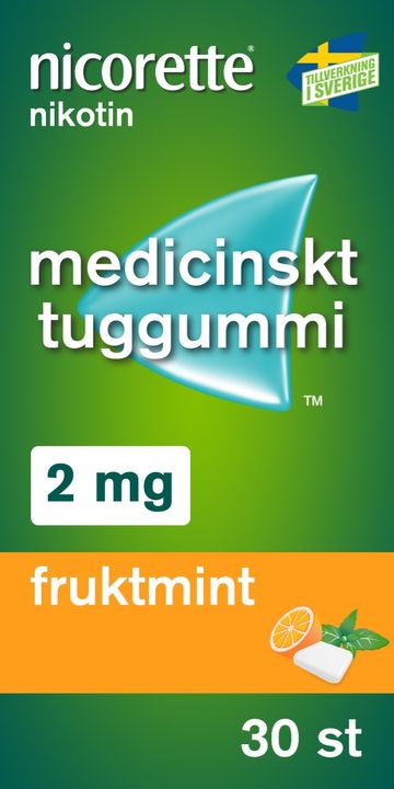 Nicorette Fruktmint, medicinskt tuggummi 2 mg