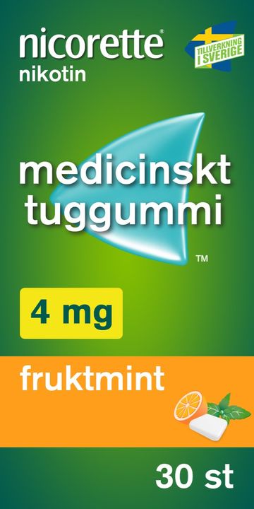 Nicorette Fruktmint, medicinskt tuggummi 4 mg