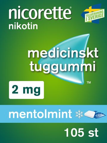 Nicorette Mentolmint, medicinskt tuggummi 2 mg McNeil Sweden AB
