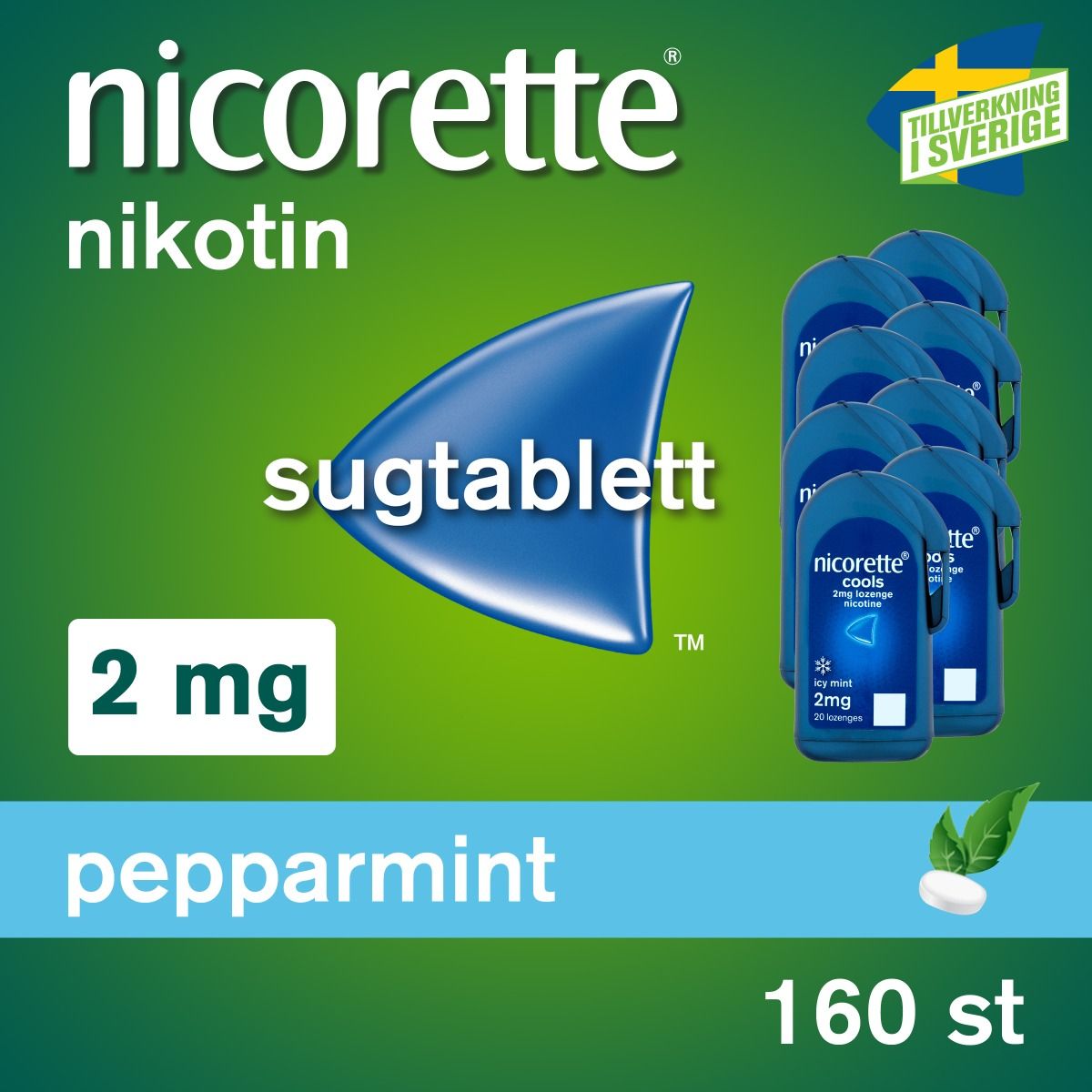 Nicorette Mint, komprimerad sugtablett 2 mg