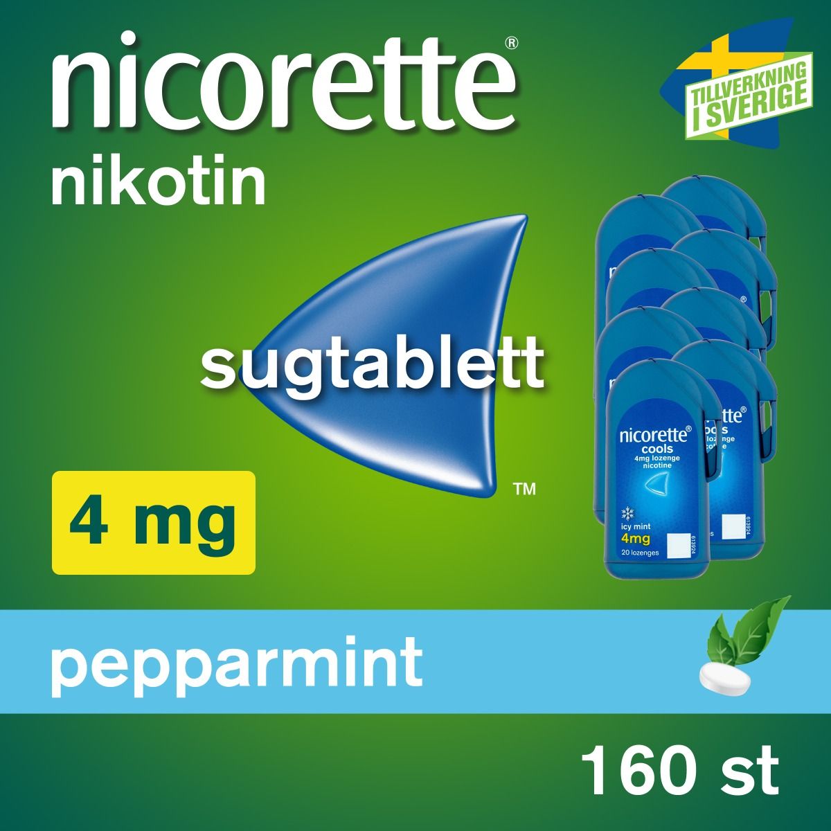 Nicorette Mint, komprimerad sugtablett 4 mg