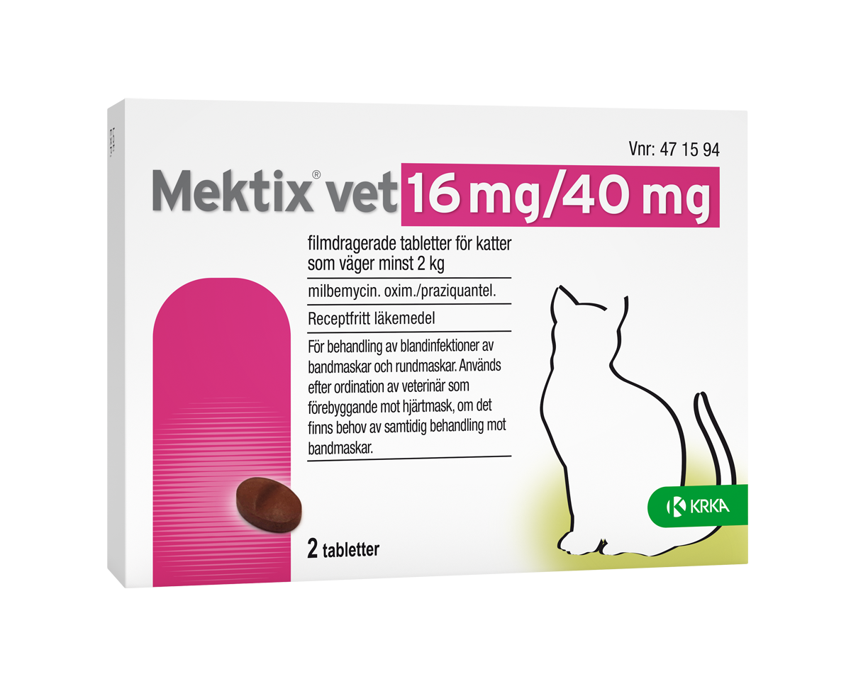 Mektix vet, filmdragerad tablett 16 mg/40 mg