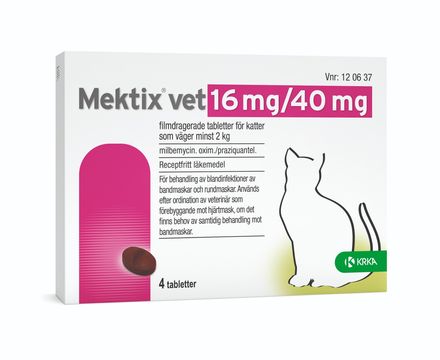 Mektix vet, filmdragerad tablett 16 mg/40 mg