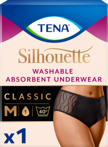 TENA Silhouette Classic tvättbar inkontinenstrosa briefsmodell svart M
